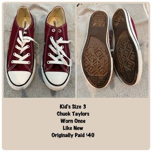 Burgundy Kid’s Chuck Taylors